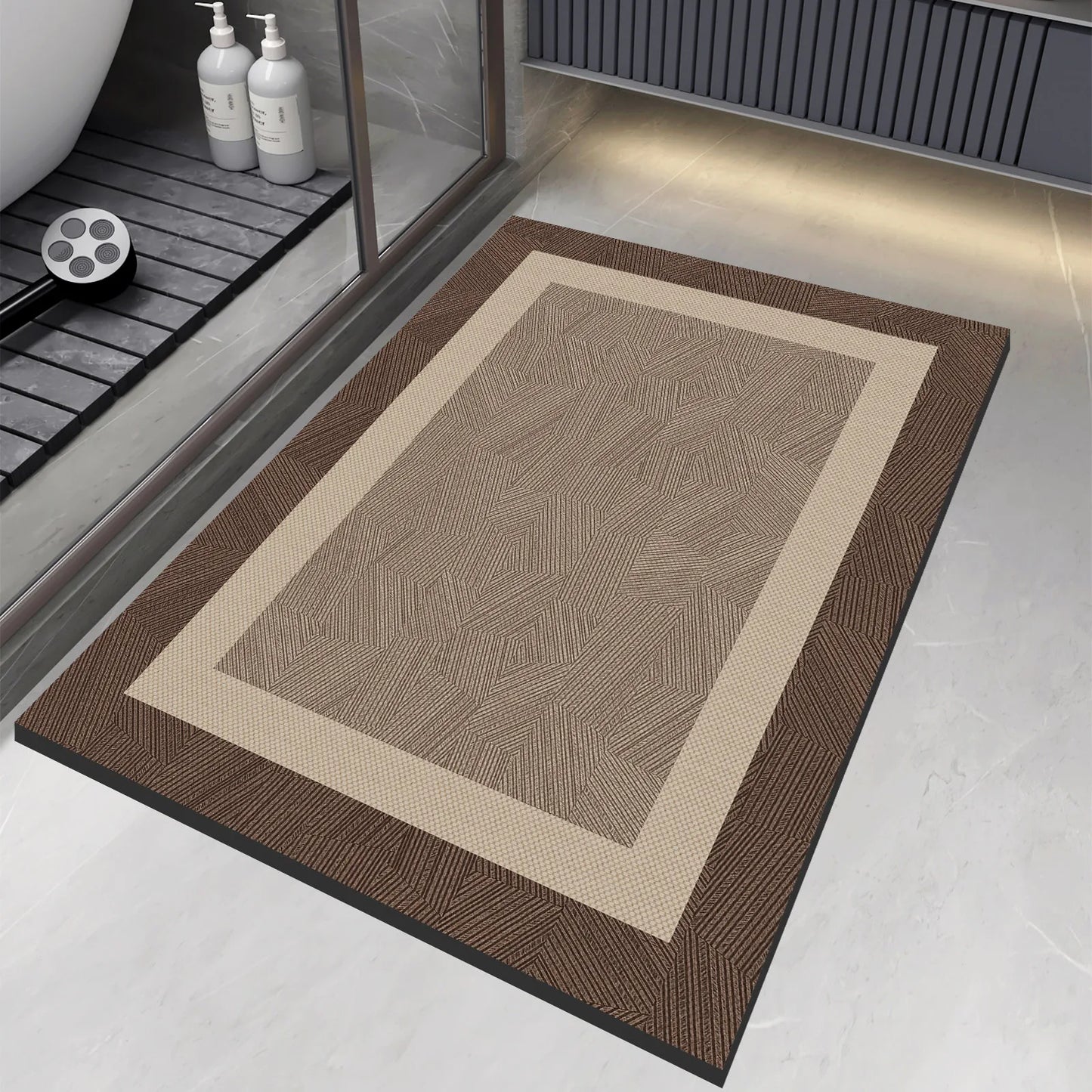 Luxury Vintage Diatomite Bath Mat Bathroom Carpet Super Absorbent Shower Foot Mats Non Slip Quick Dry Toilet Room Rugs Doormat