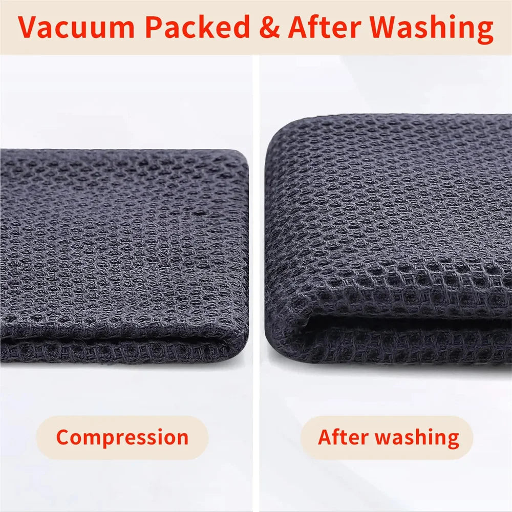 Olanly Kitchen Towel 100% Cotton Dishcloth Waffle Weave Kitchen Cloth Super Absorbent Quick Drying Wash Cloth Home Cleaing Towel