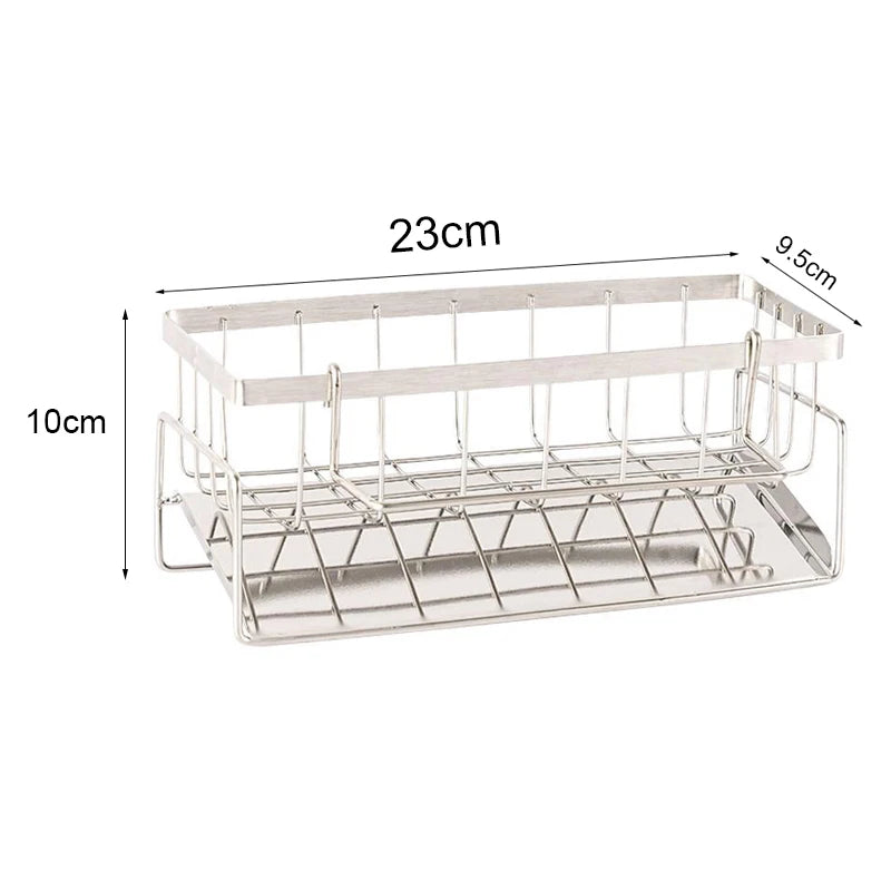 Sink Cleaning Tools Storage Rack Kitchen Multifunctional Stainless Steel Drain Rack for Sponge Cleanser Organiser Rag Hanger