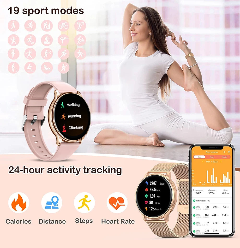 Womens Sport Fitness Bluetooth Call Smart Watch
