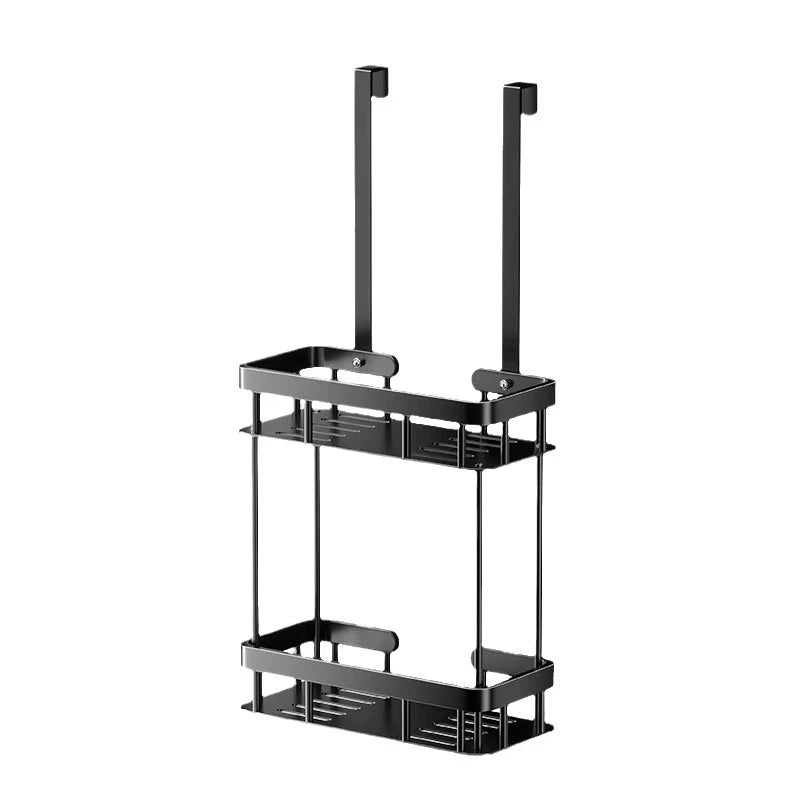1/2/3 Tiers Bathroom Punch Free Wall-mounted Storage Rack Shower Room Over The Door Toiletries Organizer Bathroom Hanging Shelf