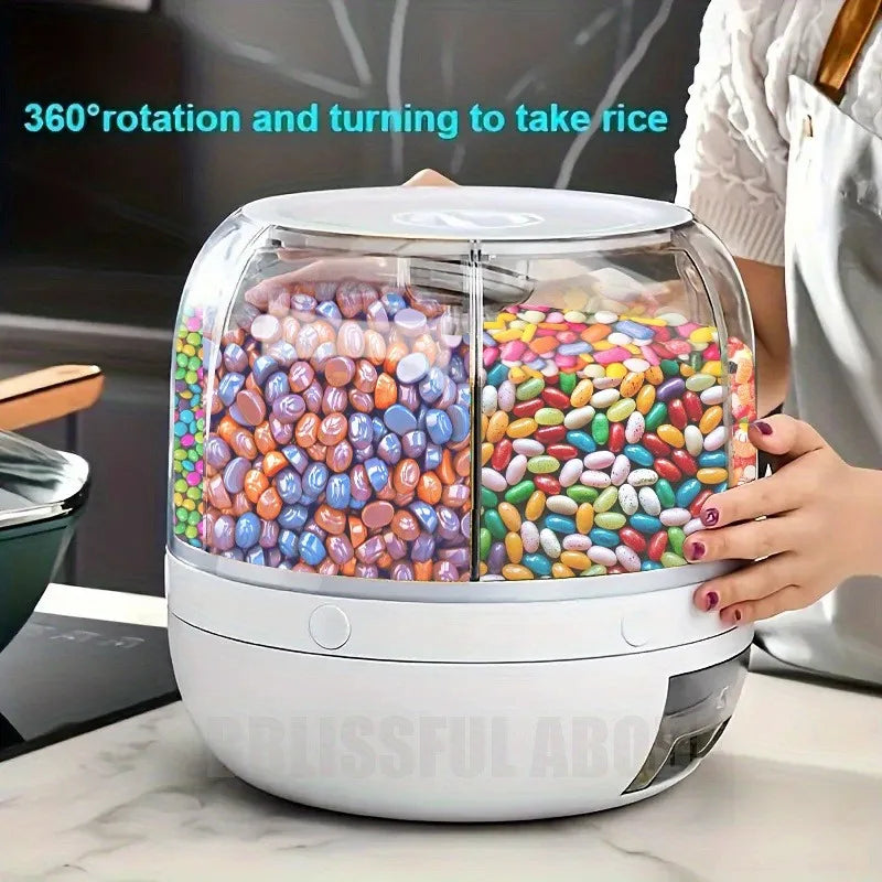 Rotary Dispensing Candy Bucket, Multi-grid Large Capacity Grain Storage Container,candy,grain Food,large Capacity Storage Bucket