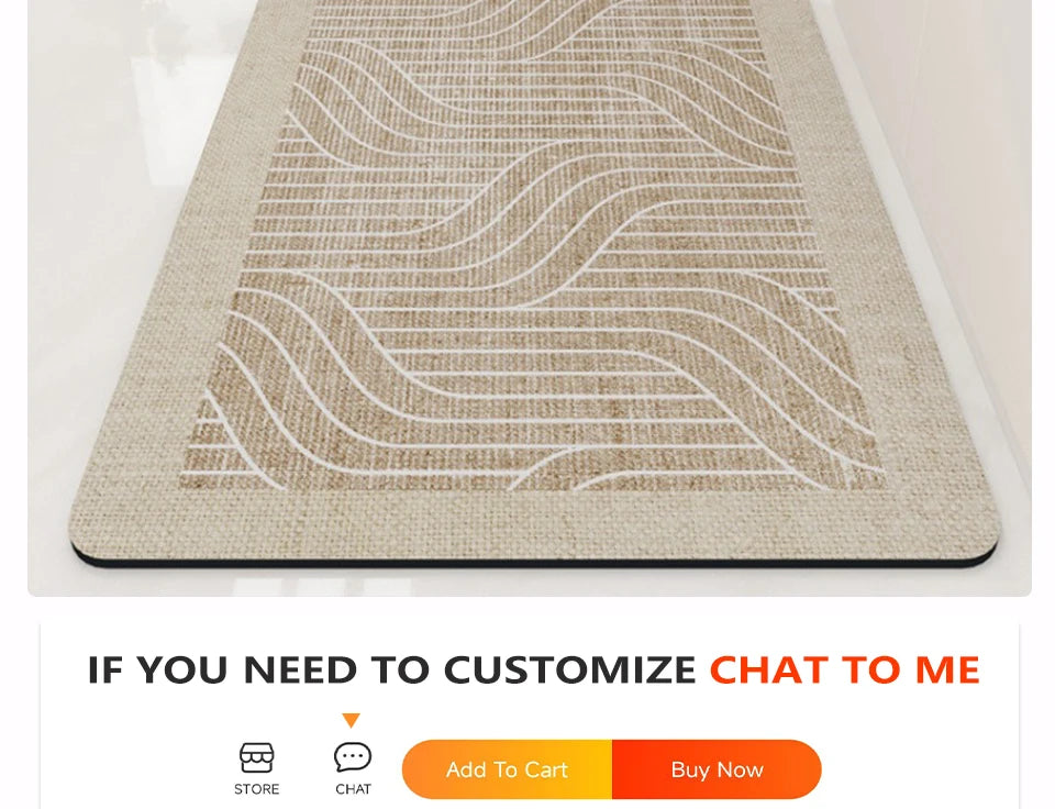 Kitchen Floor Mat Anti-slip Oil-proof Carpet Pvc Leather Waterproof Foot Mats Long Rug Brown Beige Home Decoration Rugs 주방 카펫
