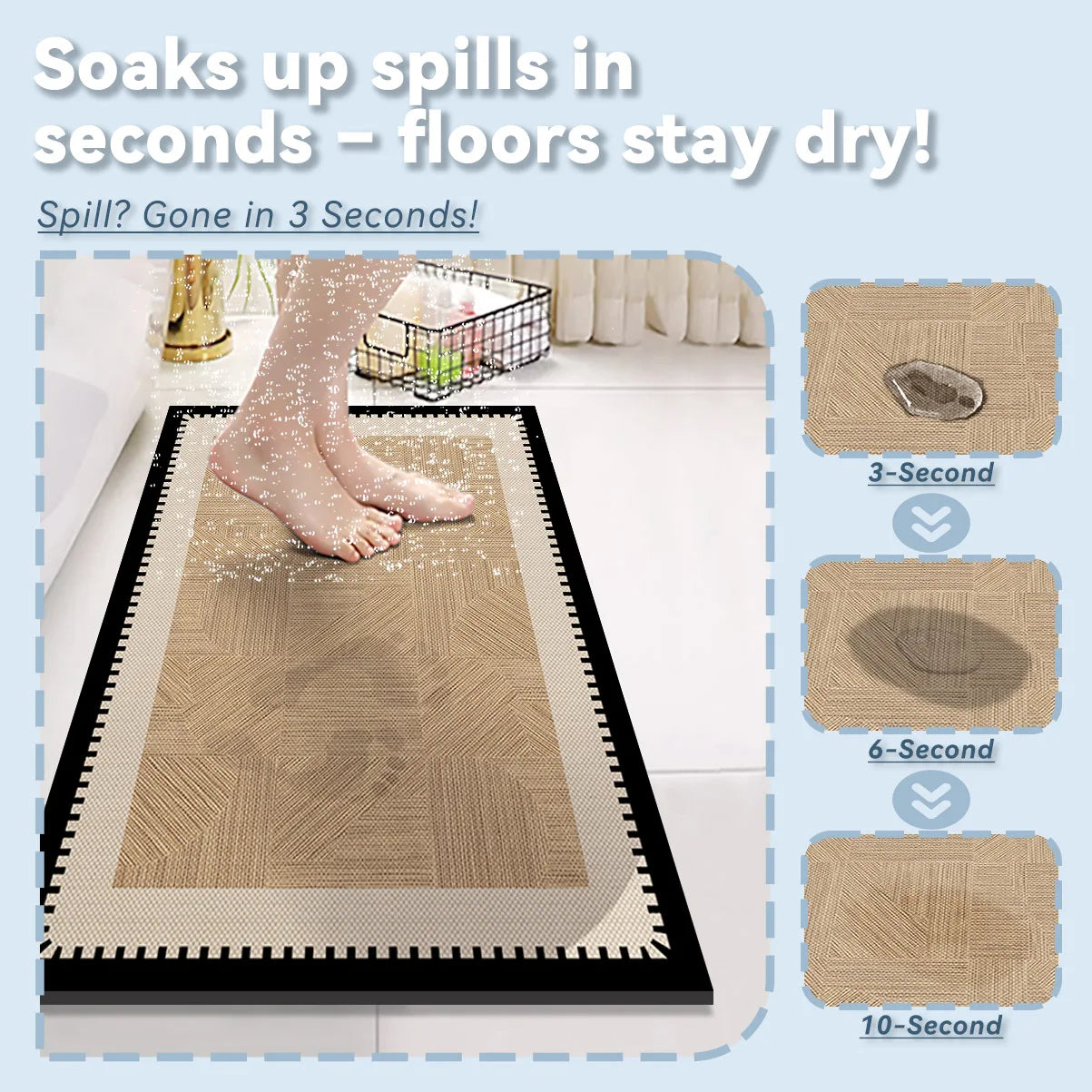 Luxury Vintage Diatomite Bath Mat Bathroom Carpet Super Absorbent Shower Foot Mats Non Slip Quick Dry Toilet Room Rugs Doormat