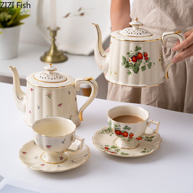 European Retro Coffee Cup & Saucer Set