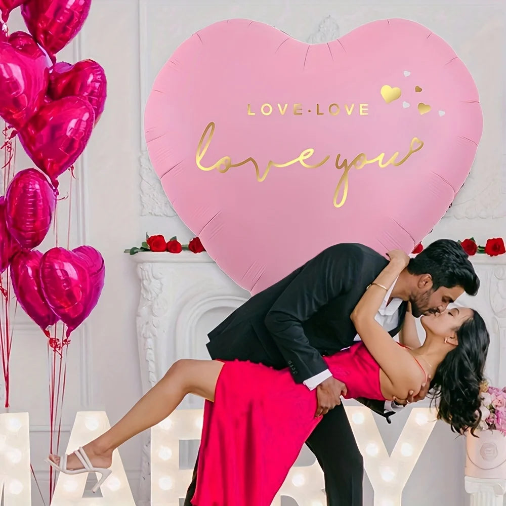 1pc oversized 63 inch Love You aluminum foil love balloon for Valentine's Day, weddings, anniversaries, and birthday decorations
