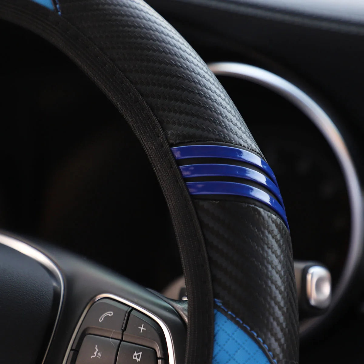1 little monster PU embossed leather automotive supplies without inner ring steering wheel cover fits 14.5-15 inches