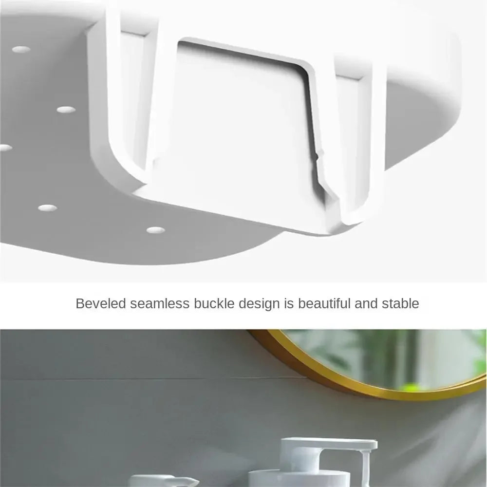 Bathroom Drainable Storage Rack Small White Bathroom Accessories Punch-free Wall-mounted Bathroom Shelf Wash Supplies Storage