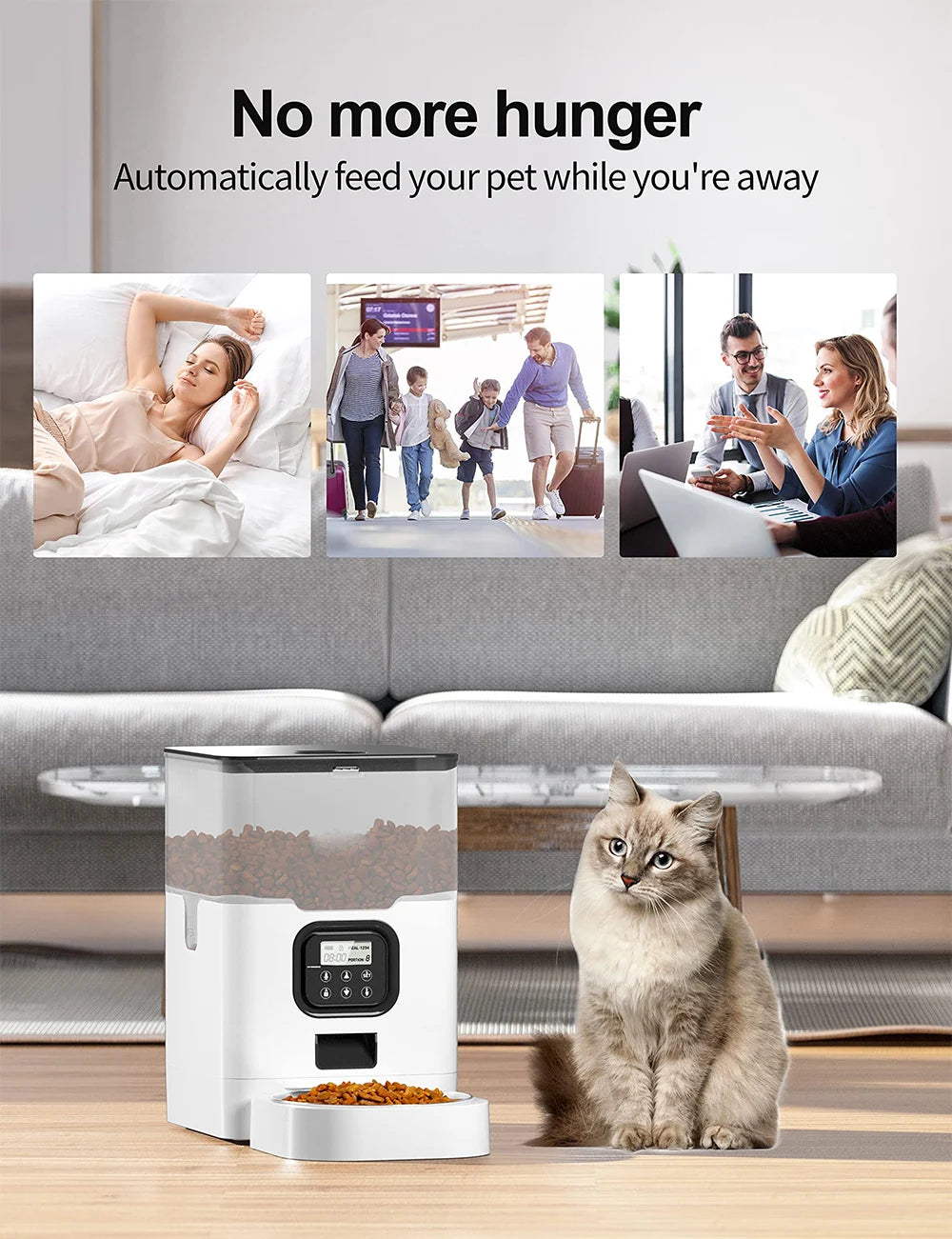 4L Automatic Pet Feeder APP Smart Cat Feeder Dog Slow Food Dispenser with Stainless Steel Bowl Voice Timer