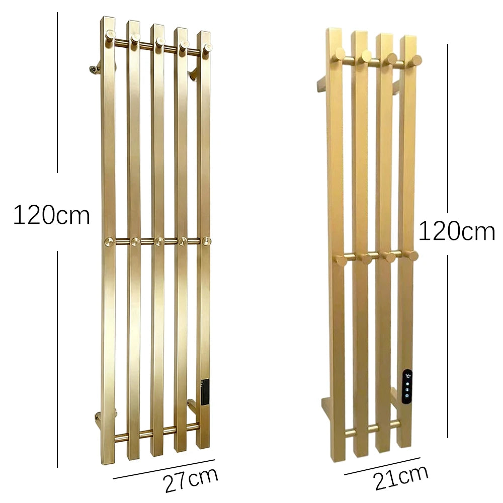 Bathroom Electric Towel Warmer Heated Towel Rack  Plug-in/Hardwired Towel Radiator 120CM 3/4 Bars Wall Mount Towel Dryer