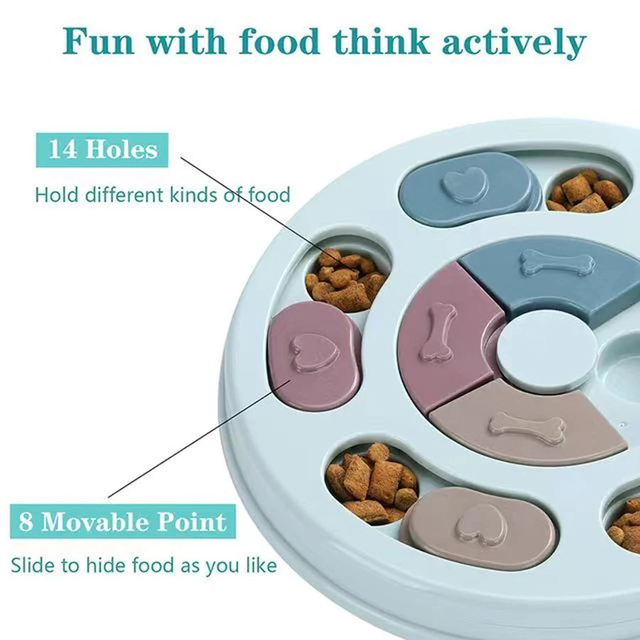 Interactive Pet Toy & Slow Feeder Bowl – Brain Training Feeding Plate for Cats & Dogs