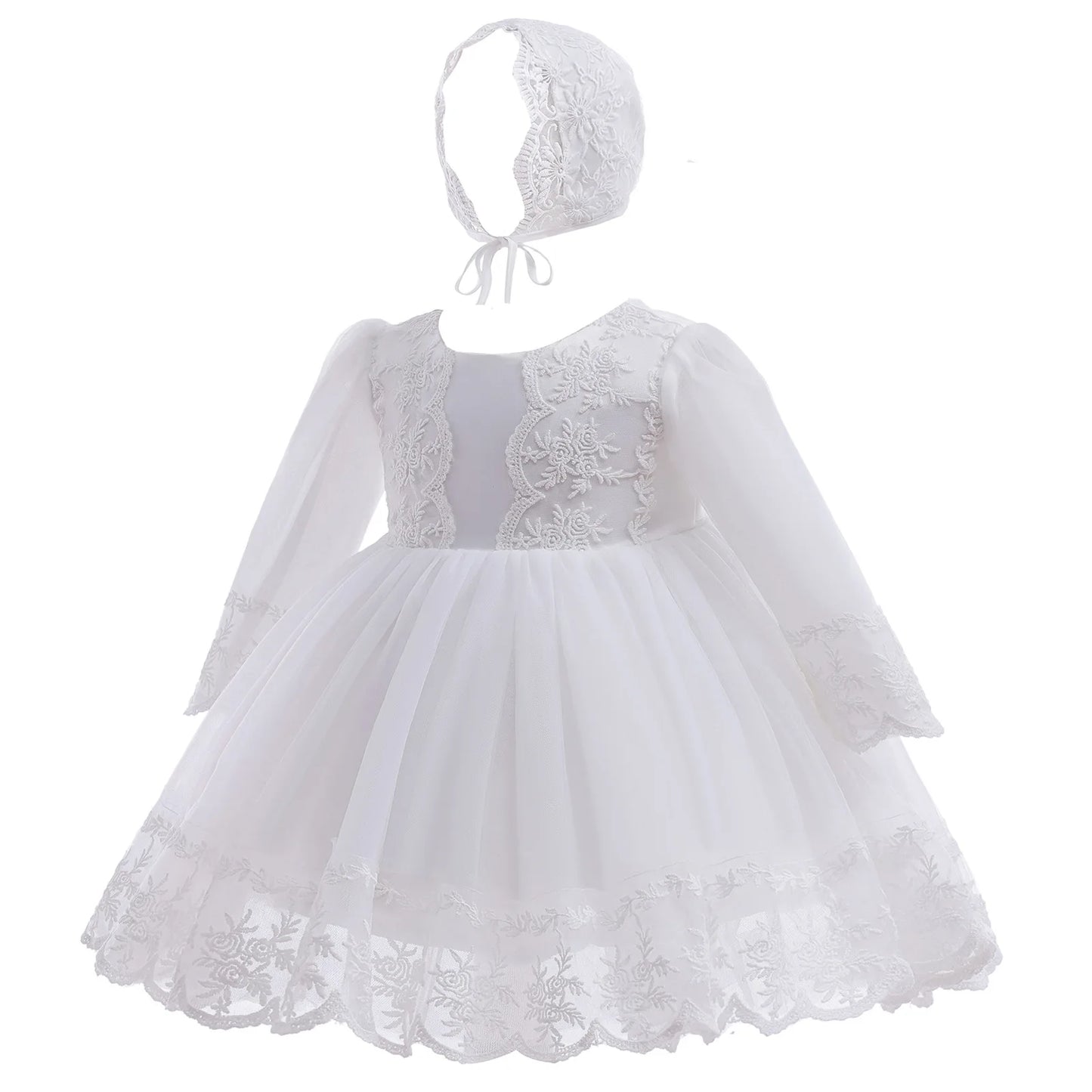 Hetiso Baby Girls Dress Long Sleeve Kids First Birthday Ball Gown Infant Dresses for Baptism Bridesmaid party 3-24 month