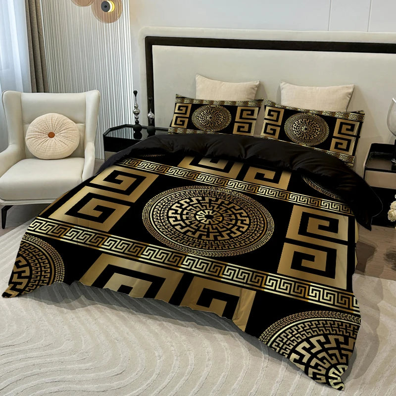 3PC European Style Disc Duvet Cover + Pillow Cases