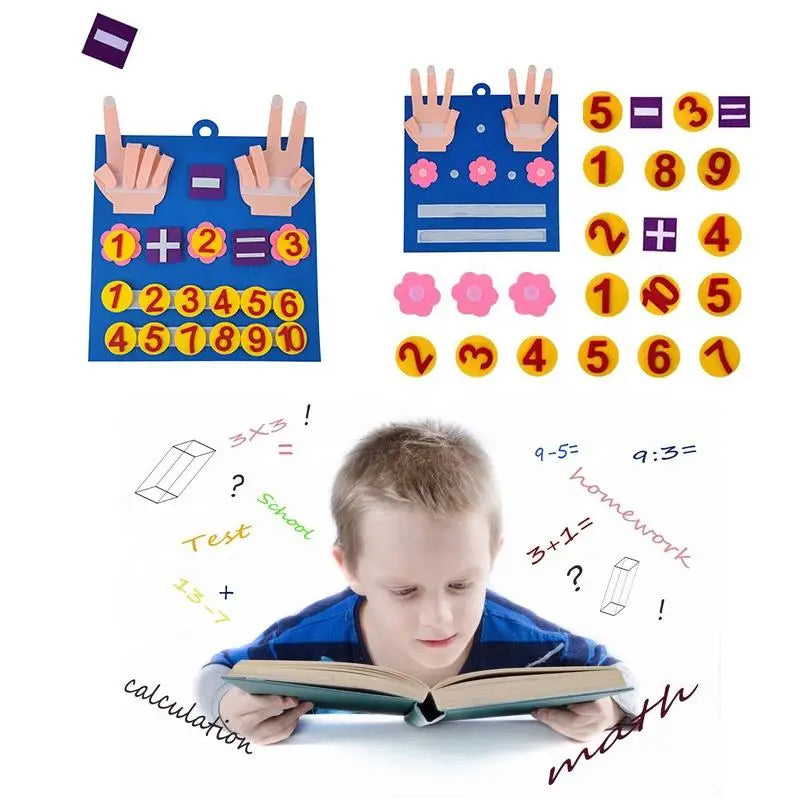 Kids Montessori Toys Felt Finger Numbers Math Toy Counting Early Learning Intelligence Develop for Toddler Teaching Aid Child