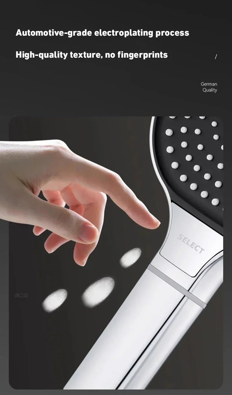 13cm Large Panel 3 Modes Adjustable Shower Head  High Pressure Massage Shower Head Filter Element Bathroom Accessories