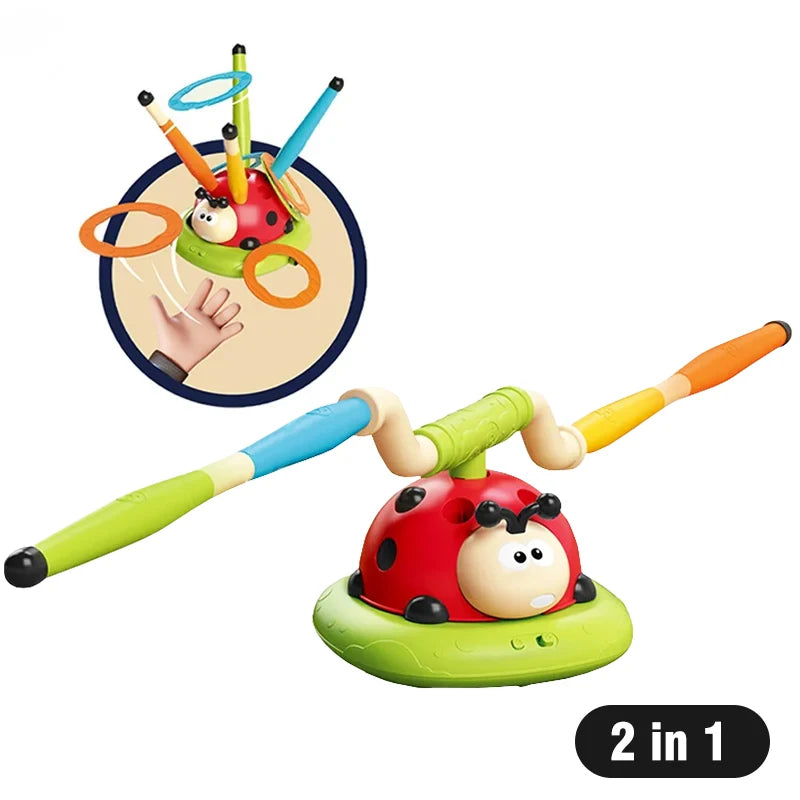 Musical Jump Toss Educational Toy Sports Entertainment Ladybug 3 In 1 Multifunctional Sturdy Skipping Rope Outdoor Somatosensory