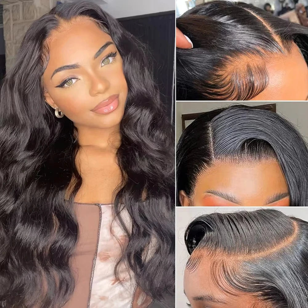 Varlea 200% Density 40 Inch Body Wave Human Hair Loose Body Wave Lace Front Wig 13x6 13x4 Hd Lace Frontal Wigs Black For Women