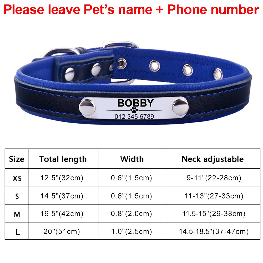 Personalized Leather Dog Collar
