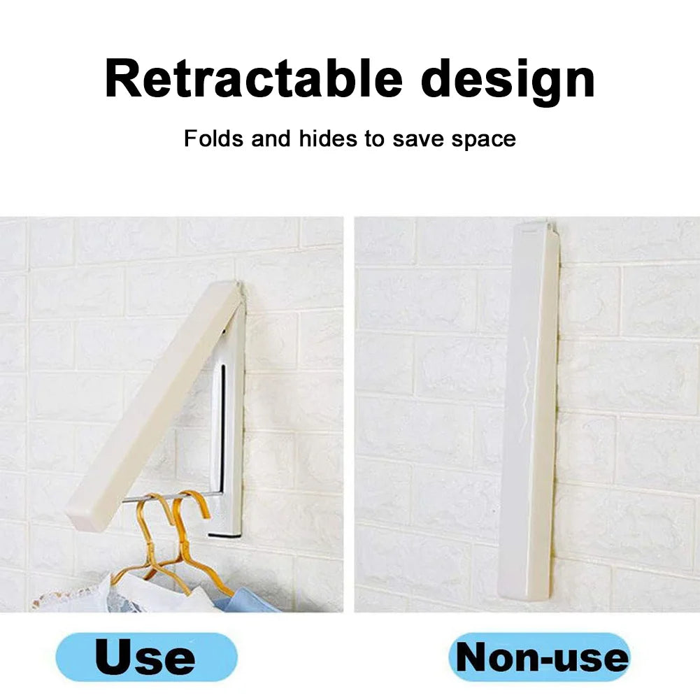Folding Clothes Hanger Wall Mounted Clothes Hanger High Load Capacity Clothes Storage Hanging Rack Metal for Indoor Outdoor Use