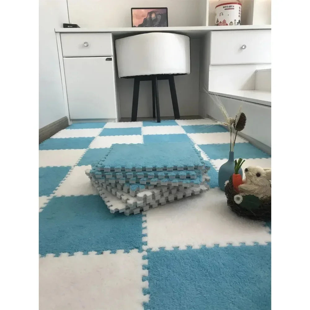 10Pcs Soft Plush Baby Play Mat EVA Foam Puzzle Carpet 30x30cm Children’s Mat Keep Warm for Kids Room Baby Toys Floor Playmat