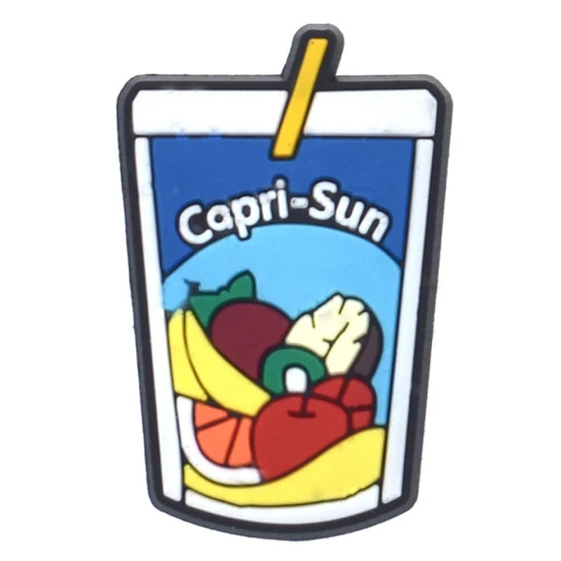 1PCS Cartoon Snack Shoe Charm – PVC Food & Drink Button for Slippers, Bags, and DIY Decor