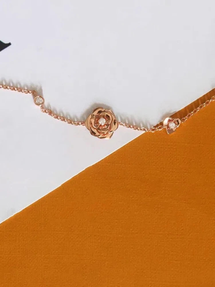 White Zirconia Rose Bracelet