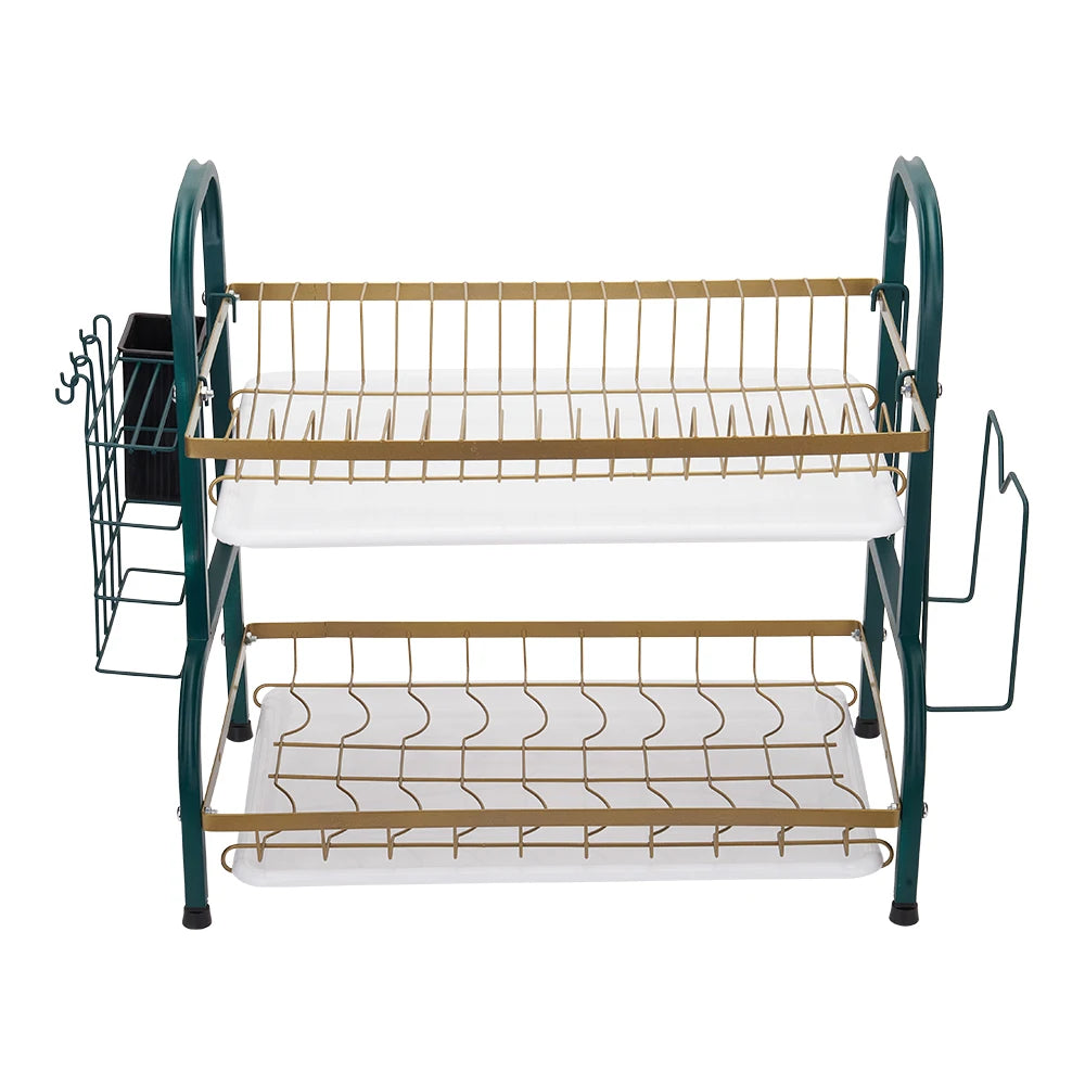 Voltsify 2-Tier Carbon Steel Dish Rack for Kitchen Home Storage Organisation