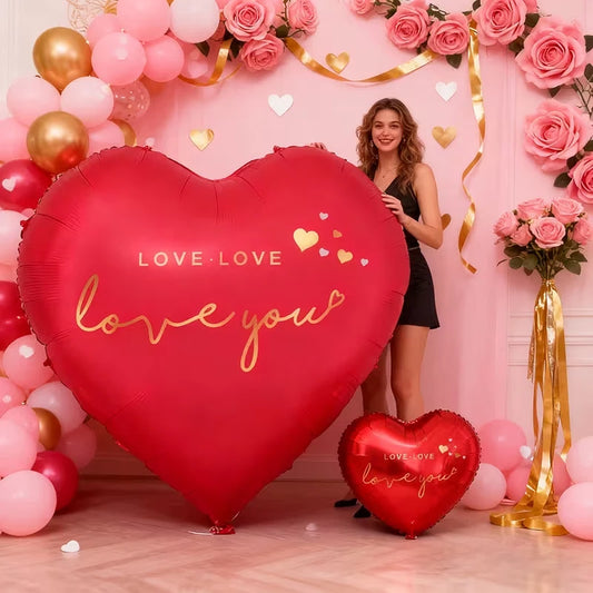 1pc oversized 63 inch Love You aluminum foil love balloon for Valentine's Day, weddings, anniversaries, and birthday decorations