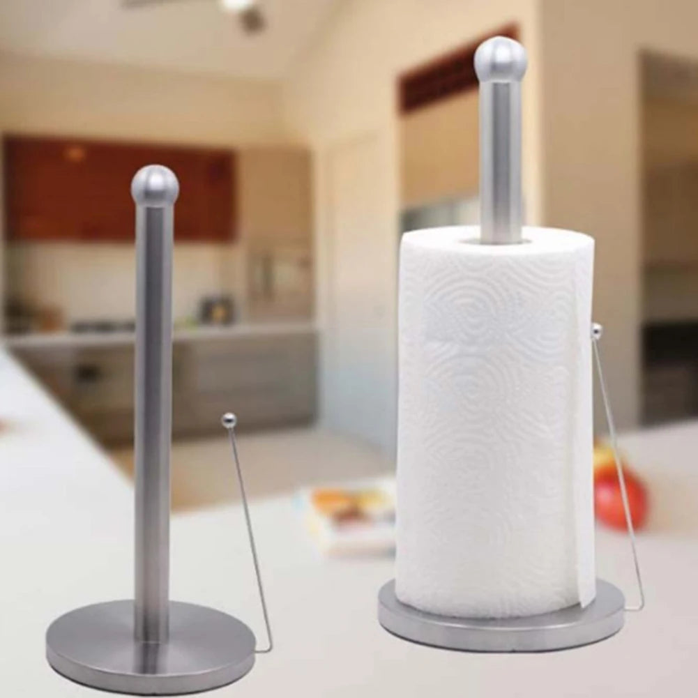 Stainless Steel Round Base Standing Tissue Roll Holder
