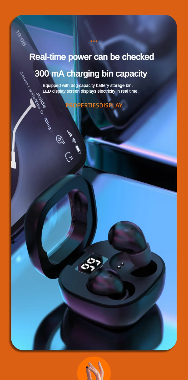 Wireless Headphones Bluetooth Headset Invisible Earbuds With Mic Noise Cancelling Earphone Suitable for people with small ears