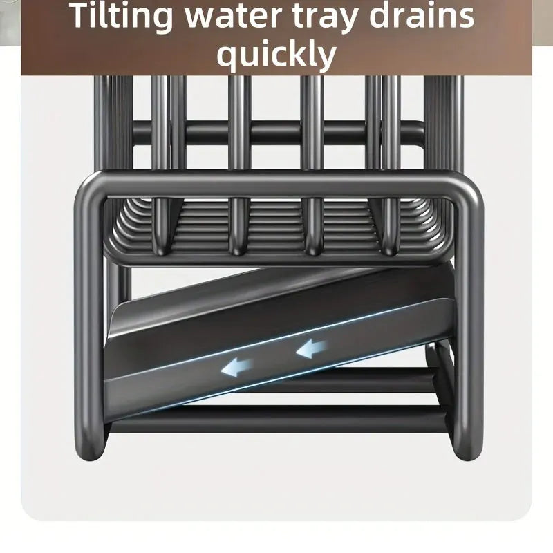 Stainless Steel Kitchen Sink Storage Rack, built-in Sponge Rack And Drainage Basket For Kitchen Cleaning And Storage