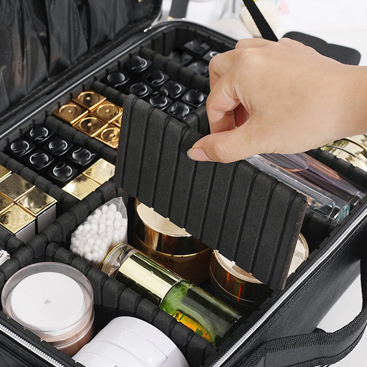 Large Waterproof Travel Organise Cosmetic Box PU Makeup Case