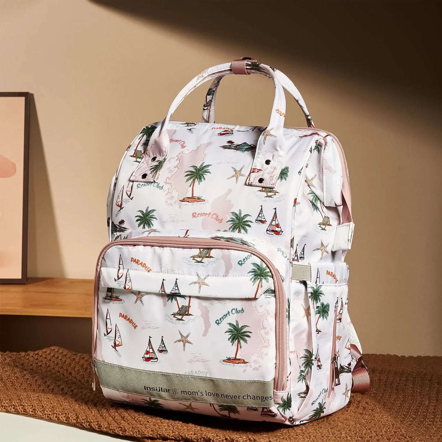 Nappy Bag Backpack Baby Essentials Travel Tote Multifunction Waterproof with Changing Station Pad Stroller Straps Big for Mommy