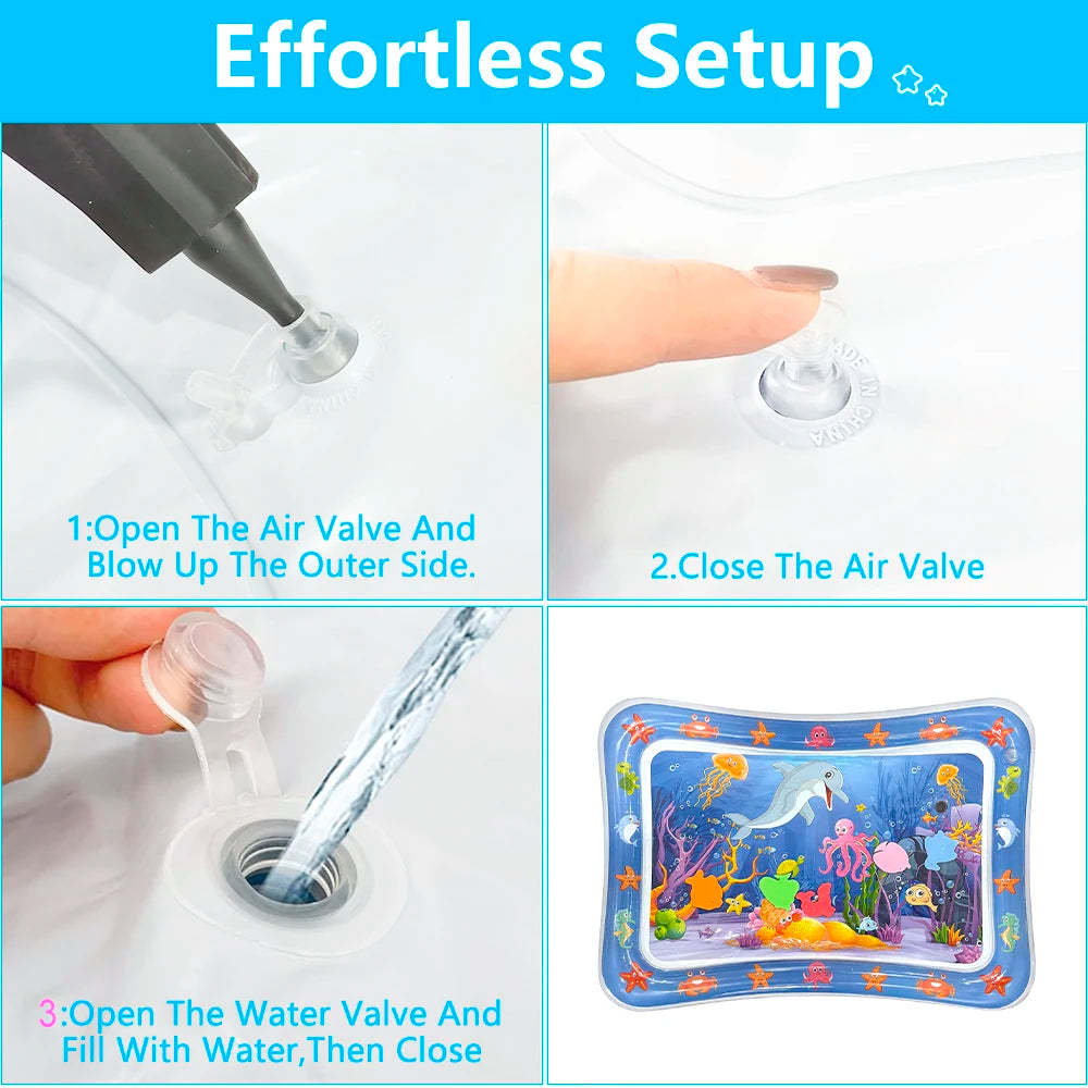 Yeeeasy Tummy Time Water Mat,Inflatable Tummy Time Water Play Mat for Babies, Infants and Toddlers 3 to 24 Months Promote Develo