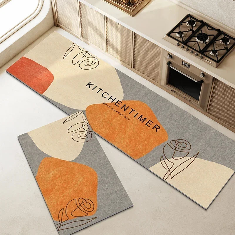 Carpet for Kitchen Floor Mat Pvc Waterproof Oil-proof Leather Rug Anti-slip Foot Mats Home Decoration