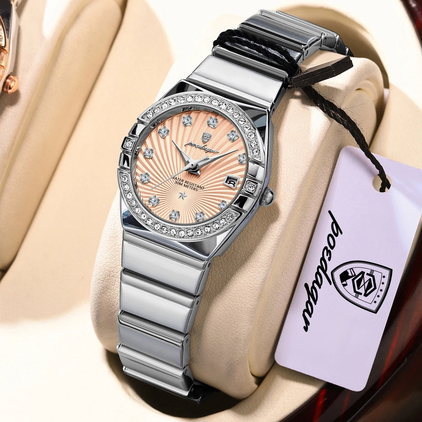 POEDAGAR Top Exquisite Woman Watch Waterproof Luminous Date Stainless Steel Watches For Ladies Elegant Quartz Women's Wristwatch