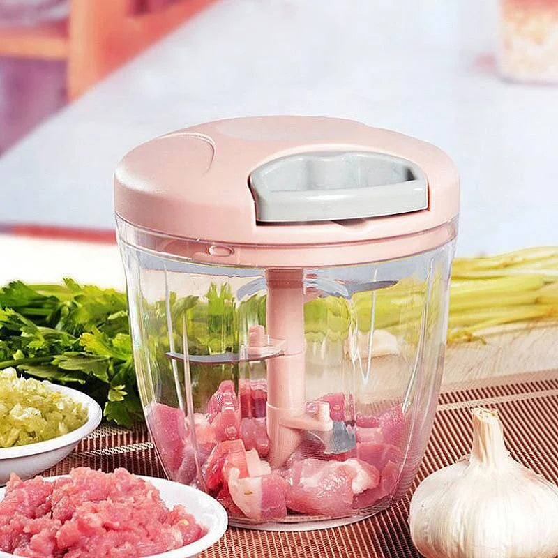900/500ML Garlic Chopper Manual Rotate Vegetable Cutter Choppers Slicer Fruit Garlic Crusher Kitchen Gadget Blenders Meat Grinder
