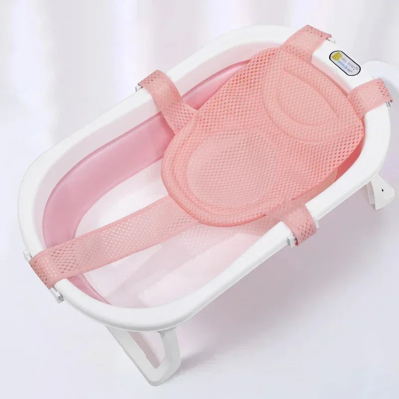 Baby Bath Net Mat Children Newborn Adjustable Bathtub Pillow Seat Cushion Cross-shaped Anti-slip Bathtub Shower Cradle Bed Seat