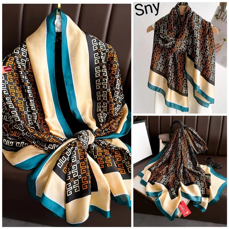 Tensili Brocade Satin Scarf Printed Silk Shawls