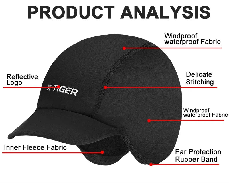 X-TIGER Windproof Fleece Cycling Balaclava - Thermal Sport Face Mask for Winter Biking Running Skiing (Moisture-Wicking/Unisex)