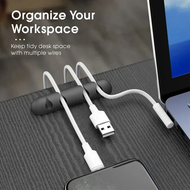 Cable Cord Wire Organizer – Silicone Adhesive Cable Clips for Desk & Workspace Management