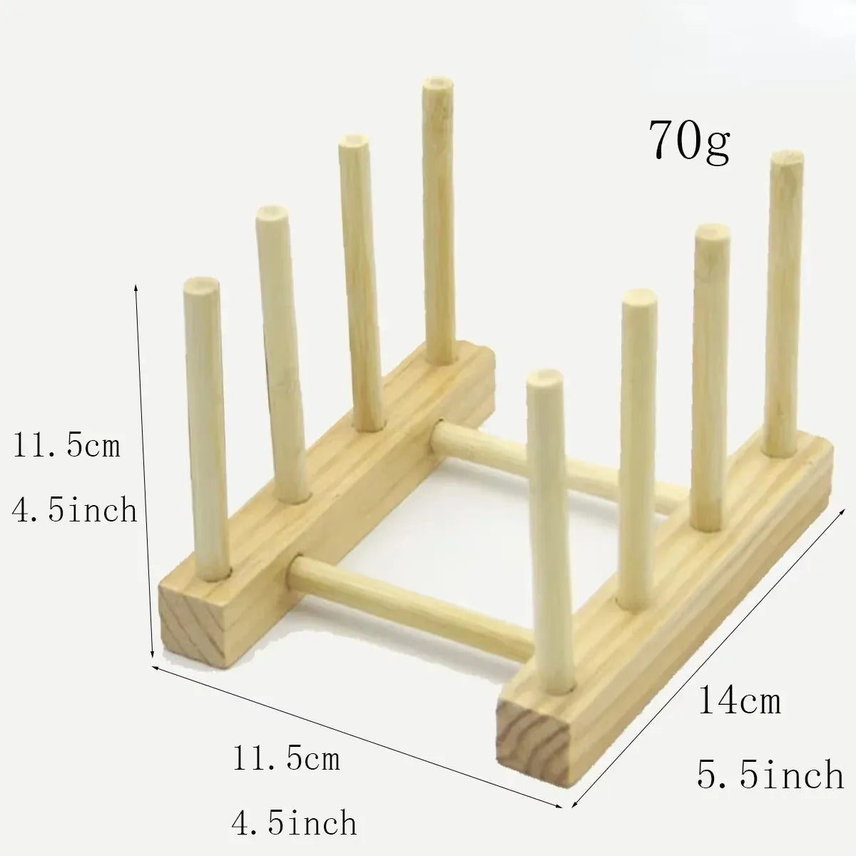 Wooden Dish Drainer Rack Kitchen Dishes Stand Plate Dish Drying Rack Pot Lid Racks Kitchen Organiser Drying Cups Display Shelf