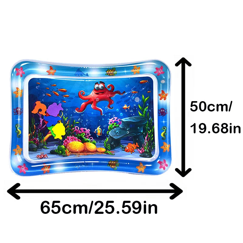 65cm Square Shape Inflatable Baby Water Play Mat Infant Kid Tummy Time Water Pad Cushion Early Educate Develop Activity Toy