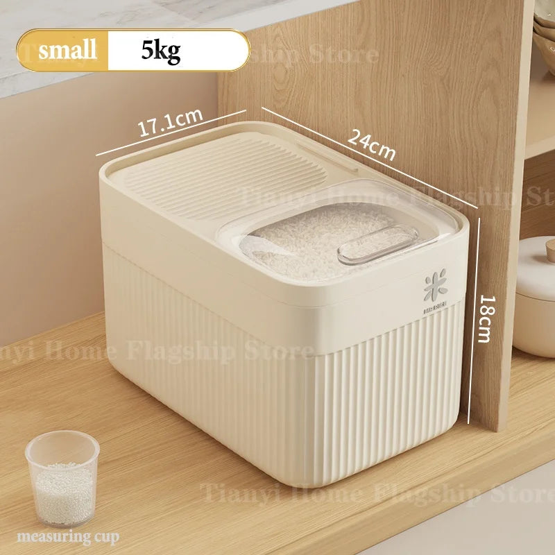 5/10/15KG Rice Storage Box Home with Lid Insect Proof Moisture Proof Rice Box Sealed Jar Kitchen Container Storing Dry Grain