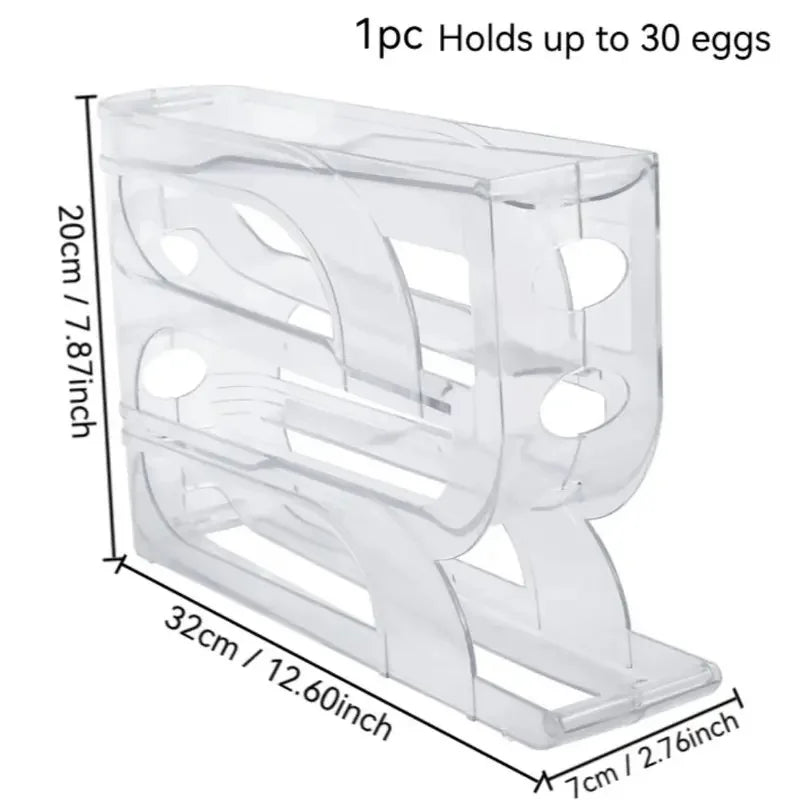 Automatic Egg Dispenser Rolling Egg Tray Organizer, Space Saving Refrigerator Egg Roller,Holds 20/30 Eggs Simultaneously