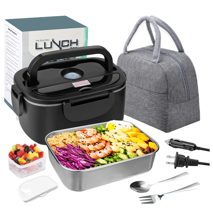2 in 1 Car Home Portable Electric Lunch Box 12V/24V/110V/220V
