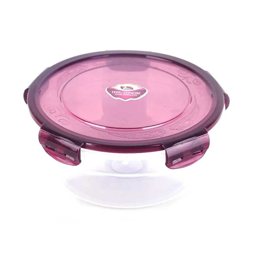 1/4Pcs Plastic Round Storage Box Safe Stackable Sealed Rectangular Food Containers with Lid Fresh-Keeping Box