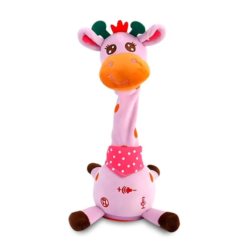 Cute Dancing Talking Giraffe Toy Repeating What You Say with 10 Songs Adjustable Volume Swaying Dancing Giraffe Musical Glowing