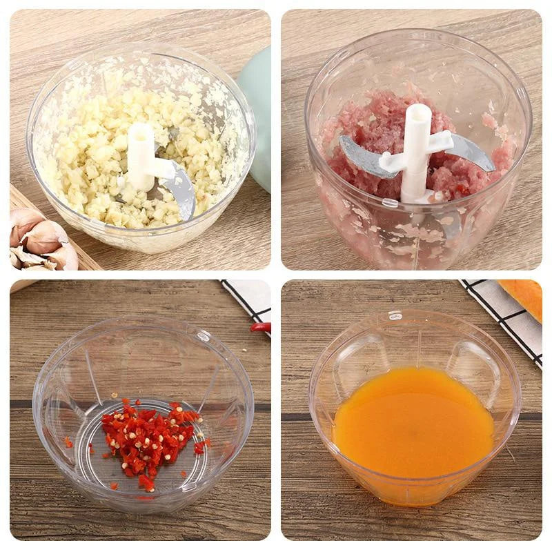 900/500ML Garlic Chopper Manual Rotate Vegetable Cutter Choppers Slicer Fruit Garlic Crusher Kitchen Gadget Blenders Meat Grinder