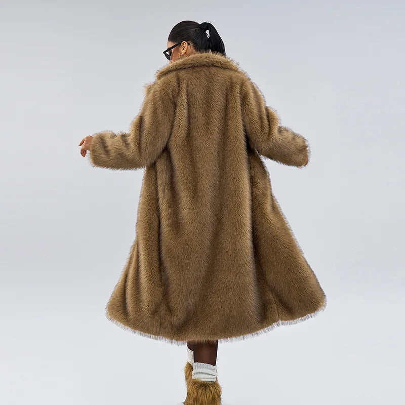 Fur Coat European Style Lapel